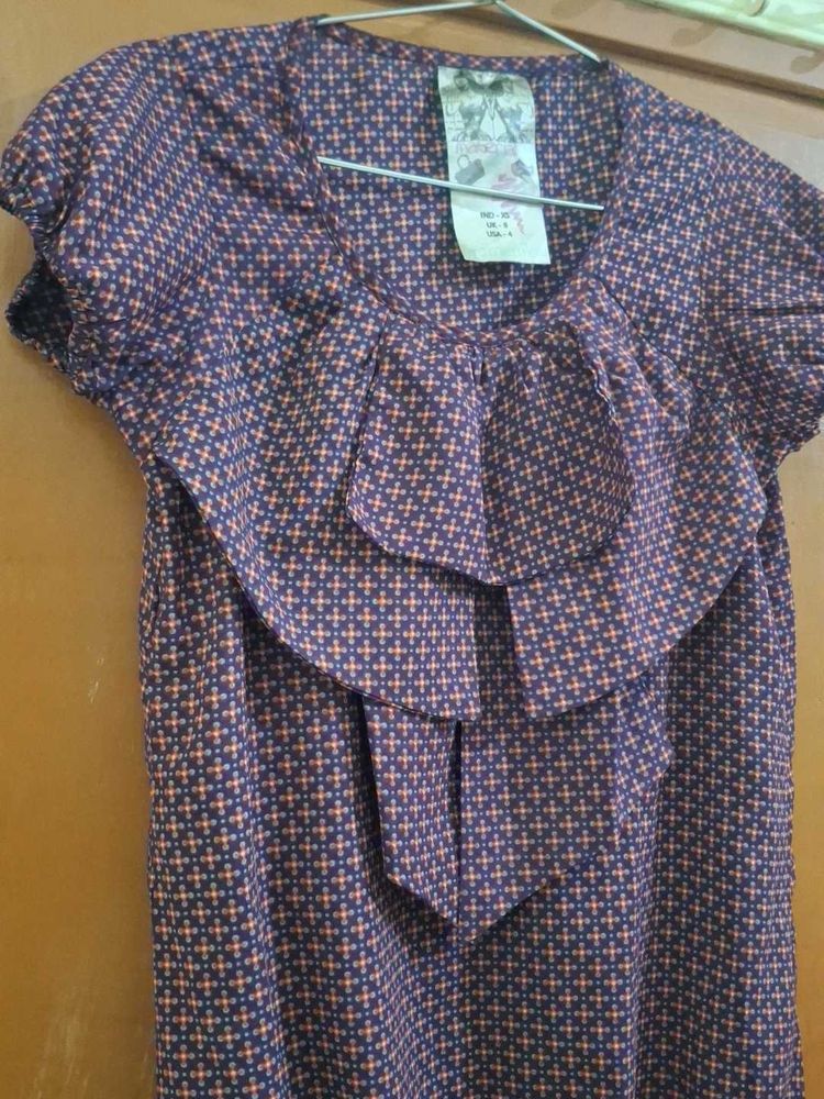 Girls Top - Burgundy Patterned