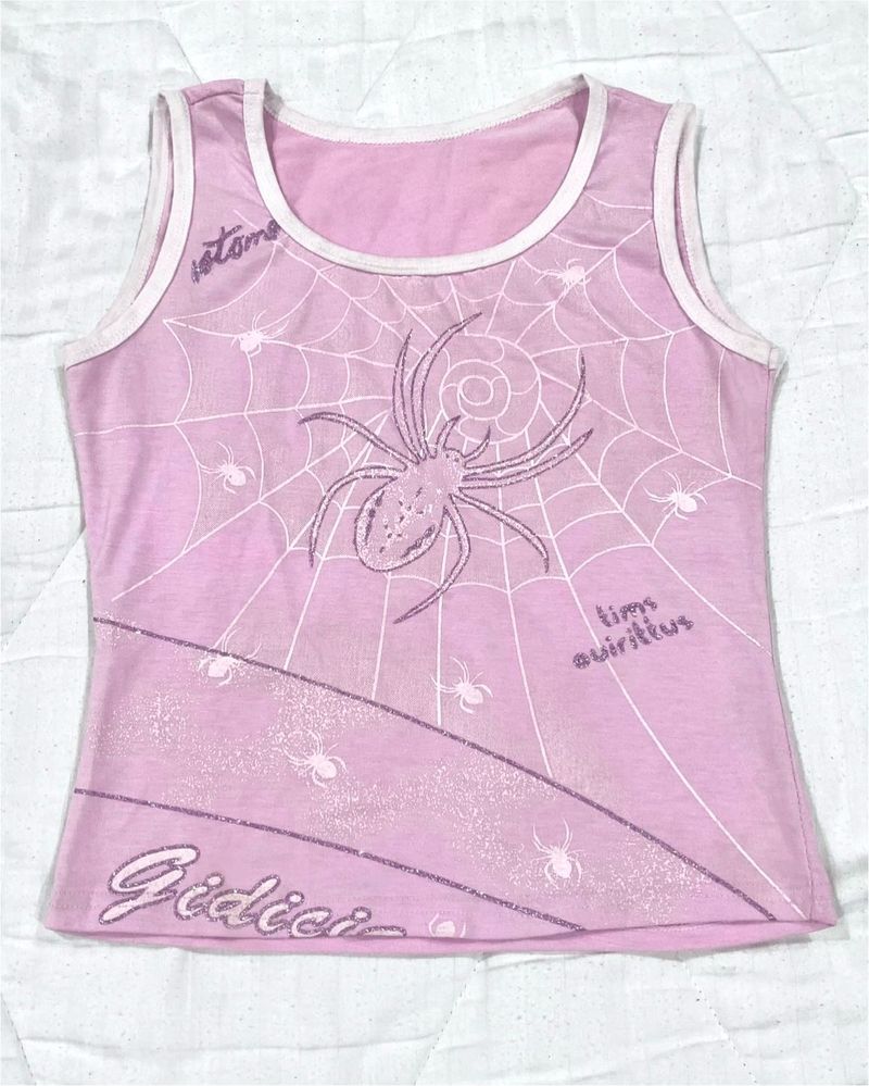 Y2K Glittery Spider Tank