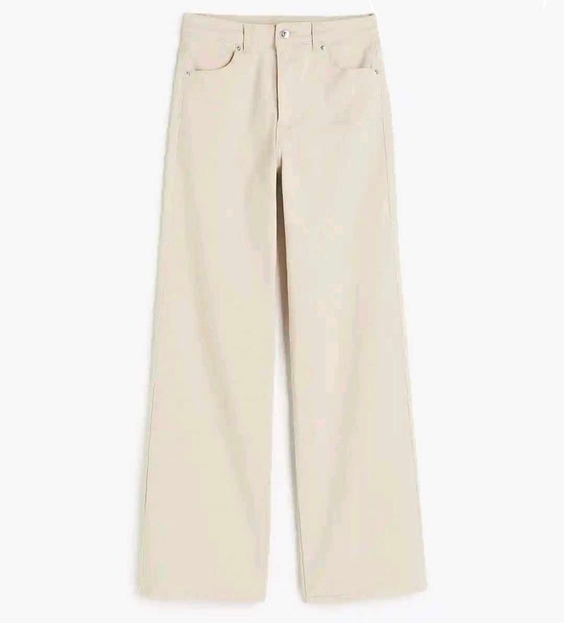 H&amp;M wide Leg beige Pants