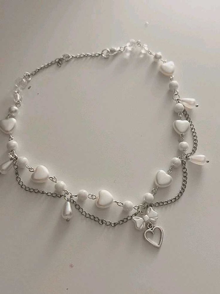 Heart &amp; Pearl Layered Necklace