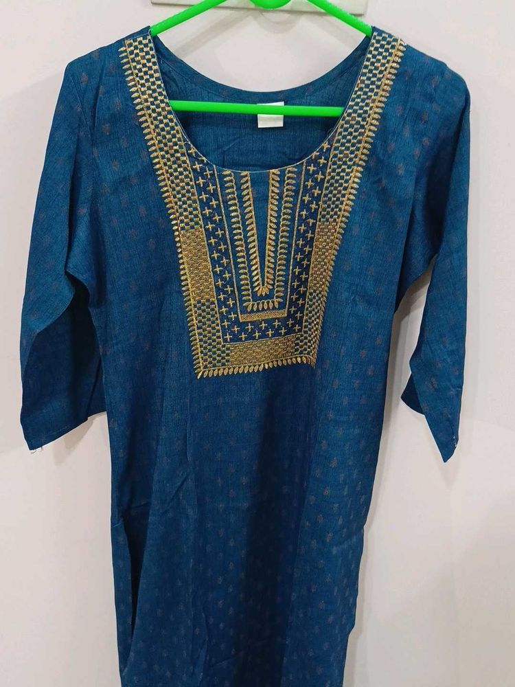 Embroidered Blue Kurta