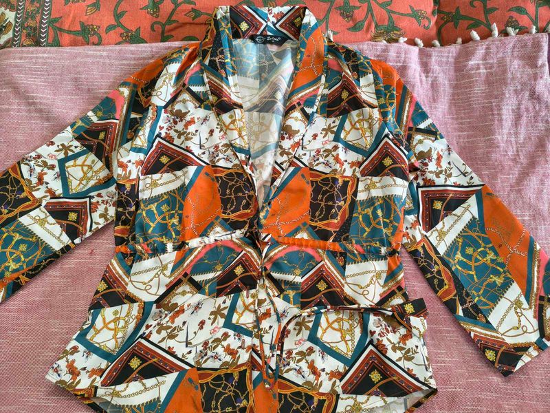 Print Snitched waist top