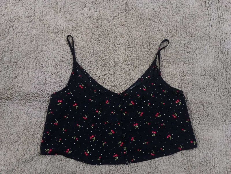 Black 🖤 With🍒 Printed Very Stylish Shein Top
