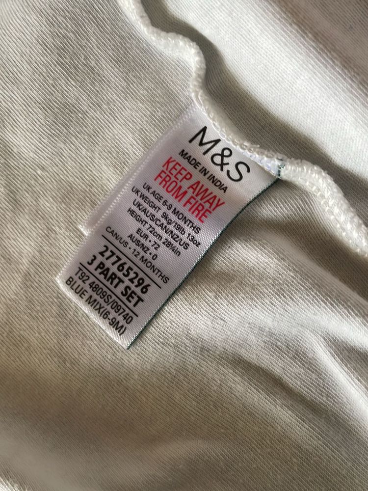 3 Mark&amp; Spencers Onesies With 2 Baby Dress&amp;toy