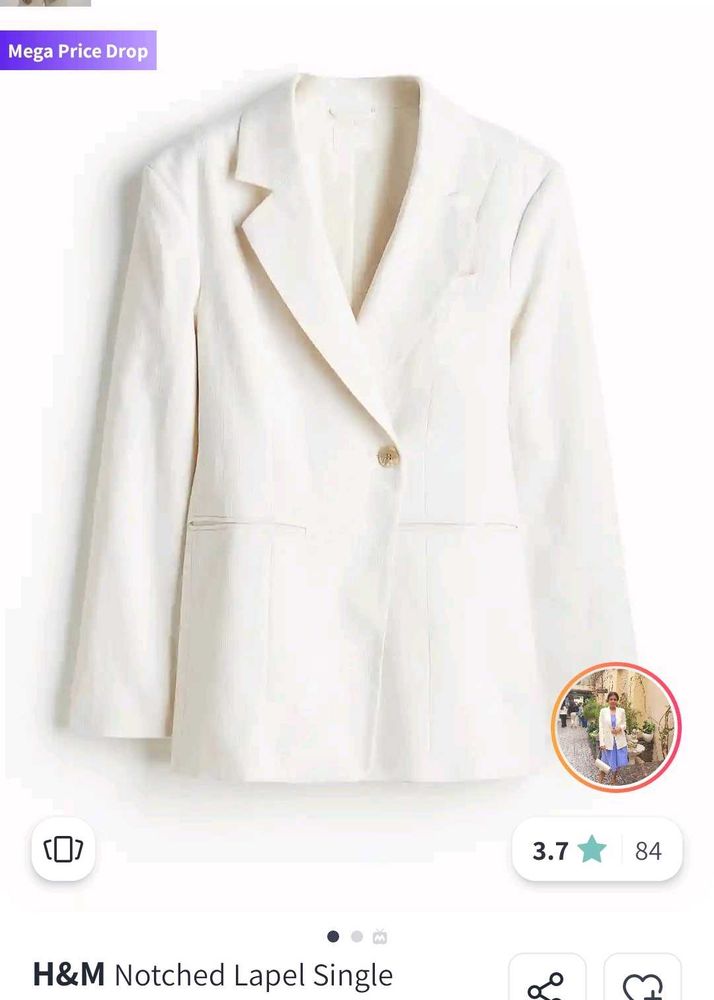 H&amp;M White Blazer