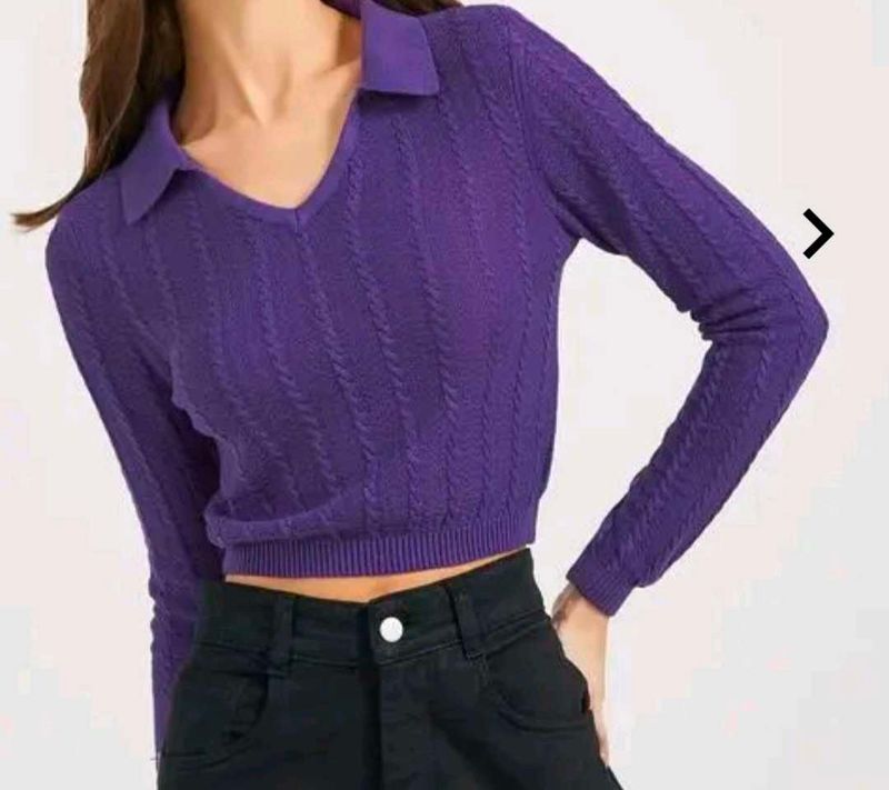 Purple Knit Crop Top (NUON by Westside)