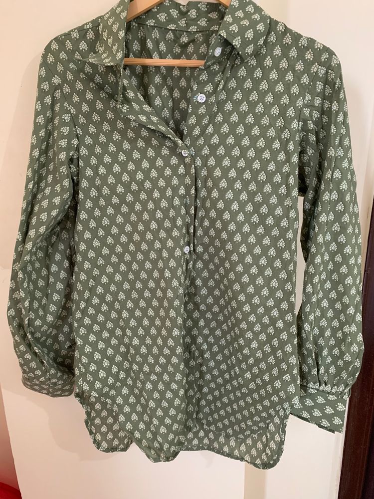 Cotton Sanganeri Print Shirt