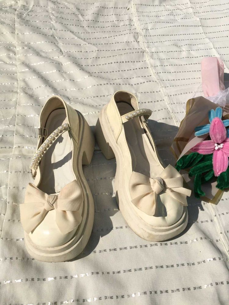 Platform Mary Janes with Bow ladies