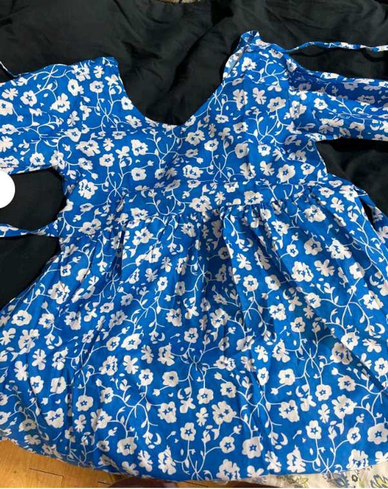 Blue Floral Print Dress