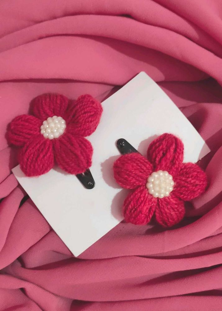 Handmade Puff Flower Hairclips