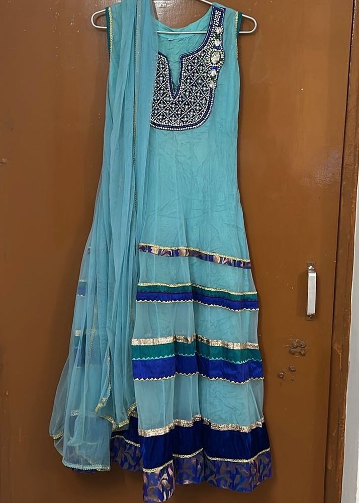Blue Embroidered Kurta Set