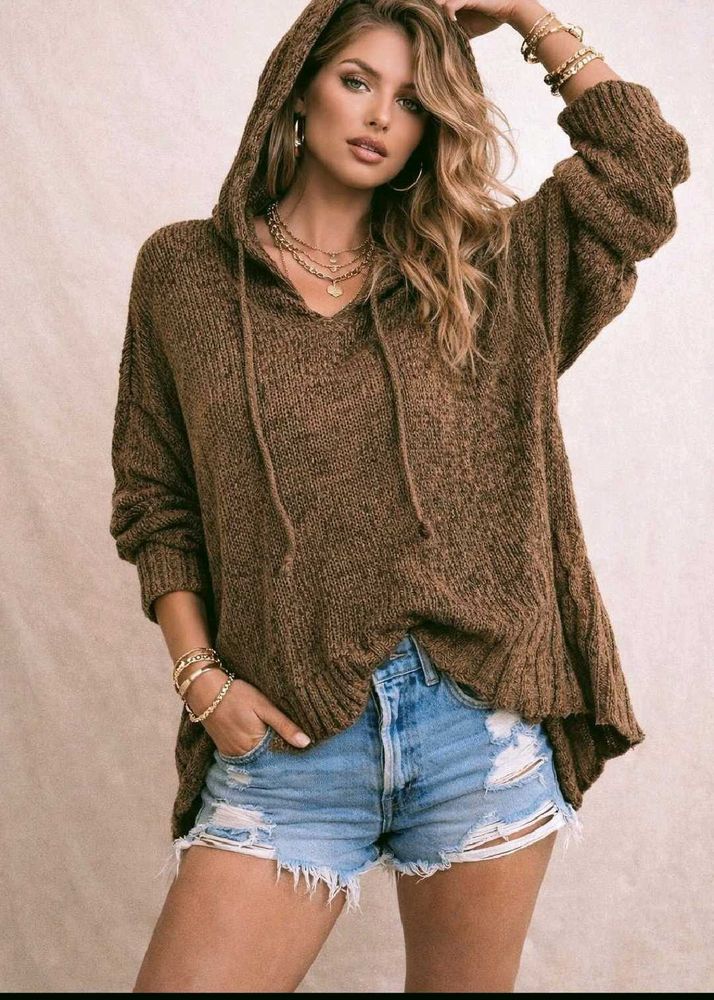 🎁Buy1 Get1 Free Oversized Knitted Hoodie Top I