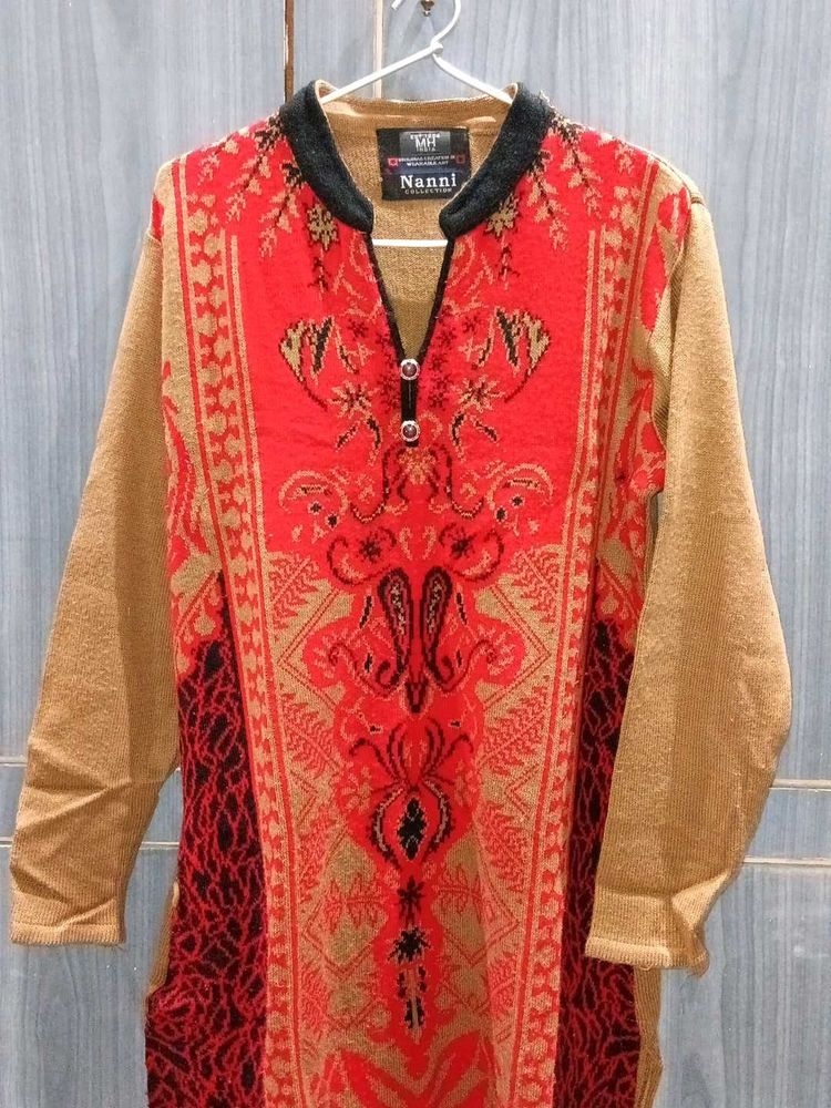 Red Patterned Kurti