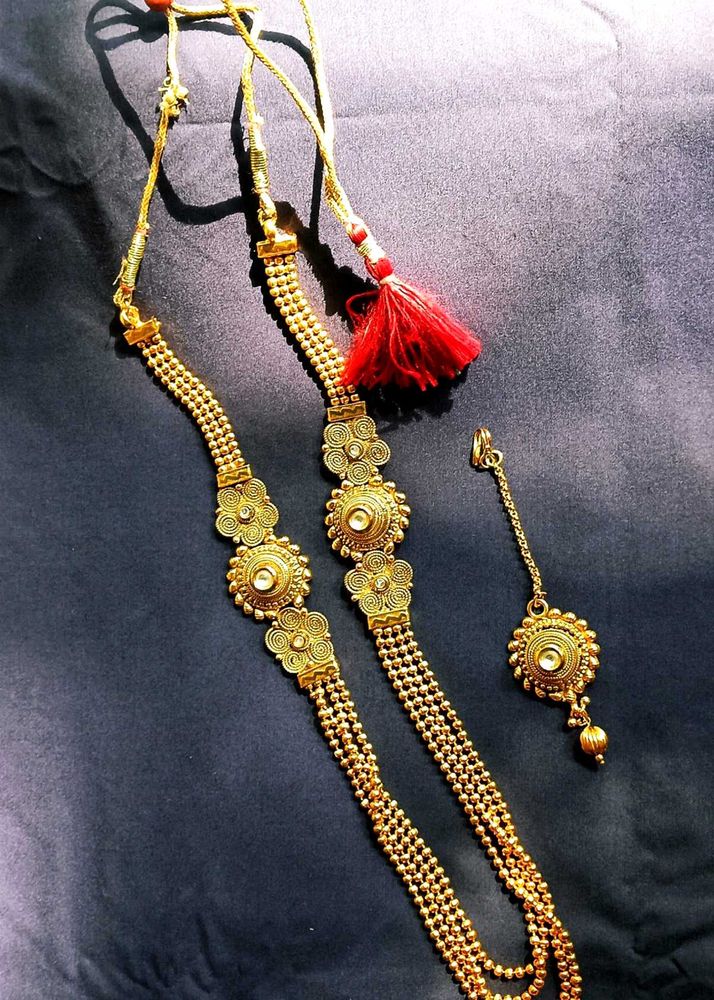 Elegant Gold-Tone Indian Jewelry Set