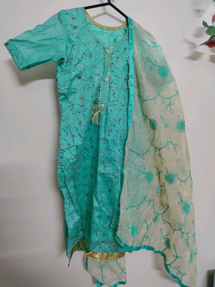 Sea Green Kurta Dupatta Set