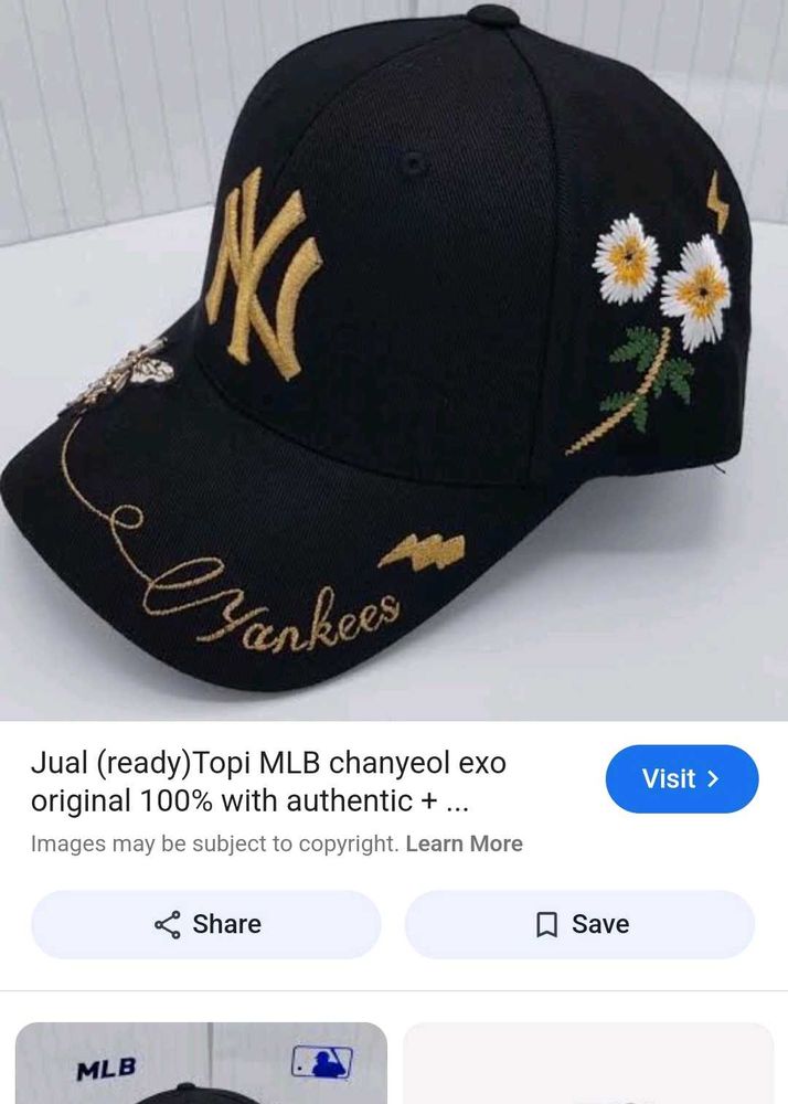 NY Yankees Floral Embroidered Cap