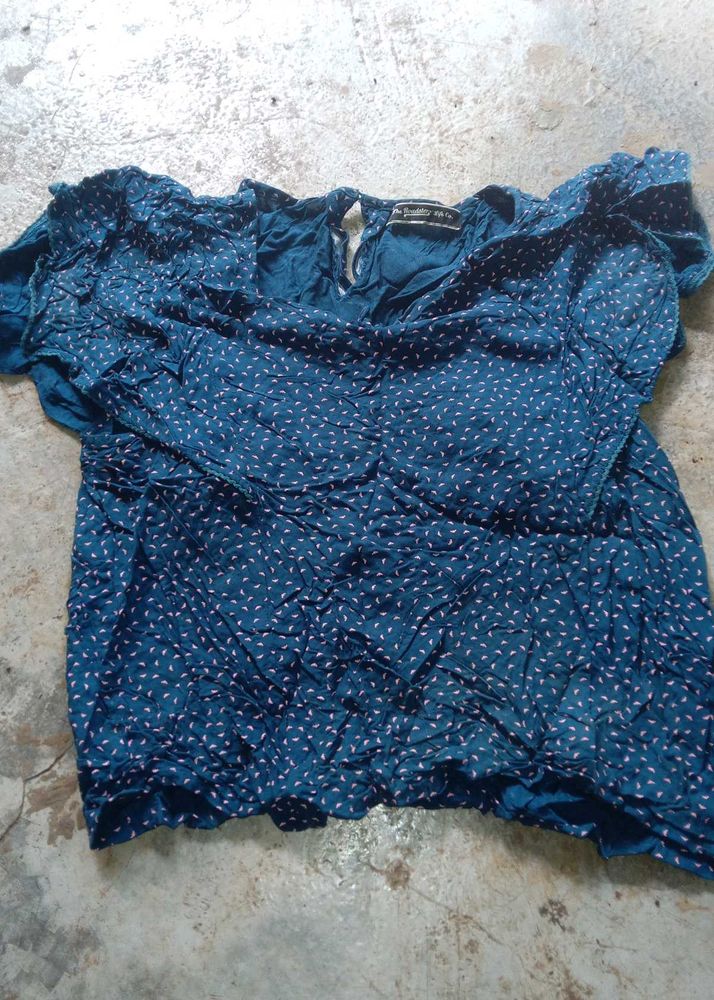 Blue Printed Top