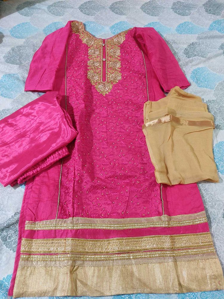 Pink Embroidered Salwar Suit