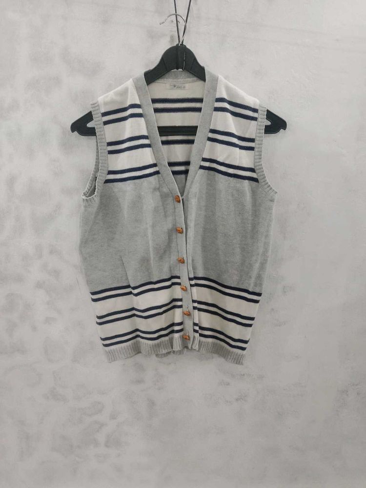 Striped Sleeveless Sweater Vest