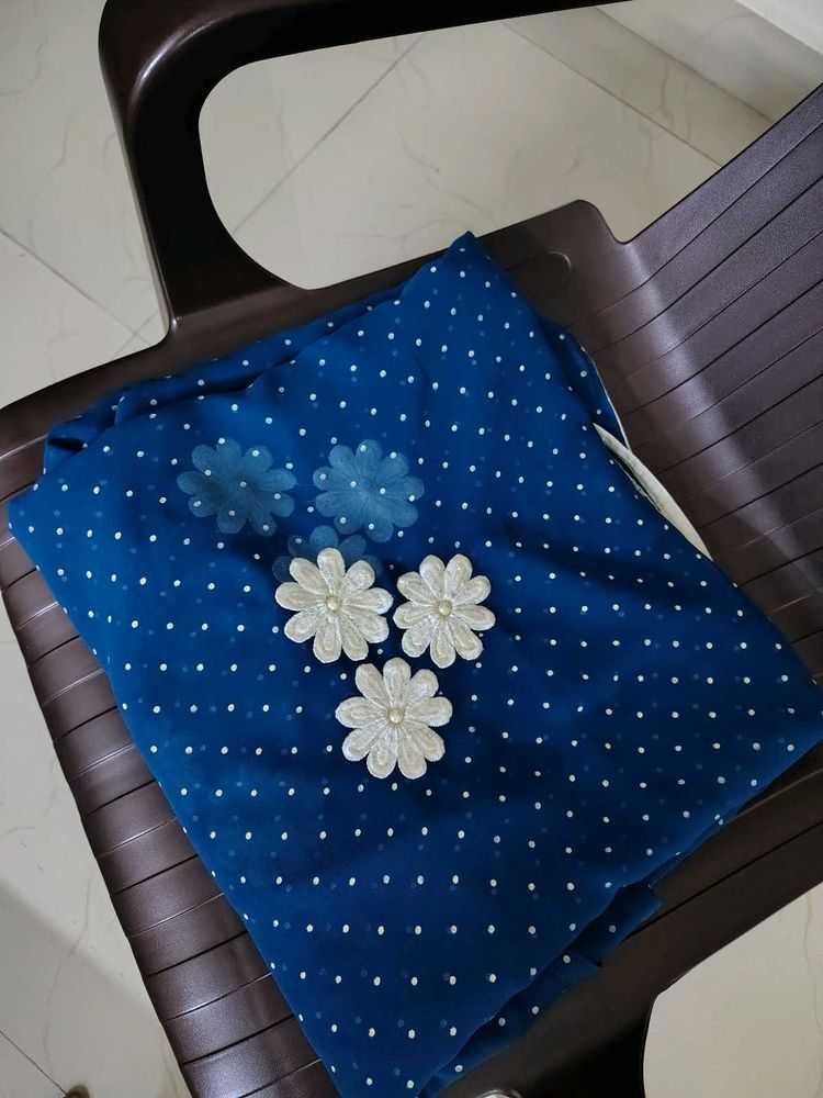 blue georgette saree