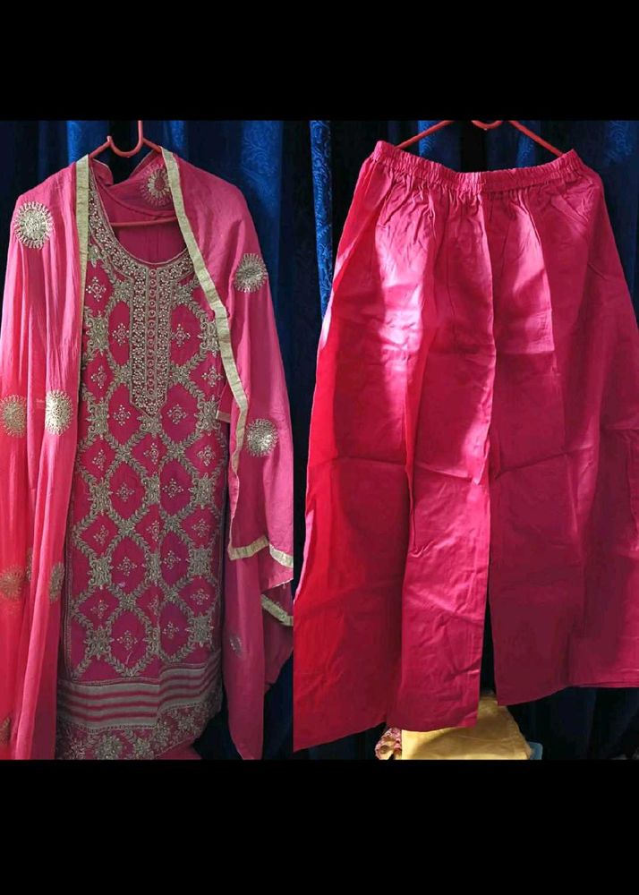 Pink Embroidered Salwar Kameez Suit
