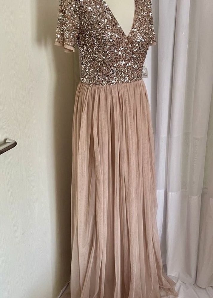 Blush Sequin Maxi Dress
