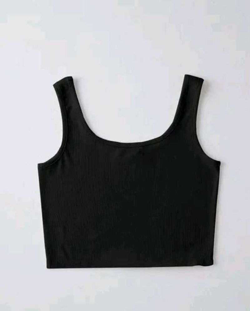 Black Ribbed Tank Top