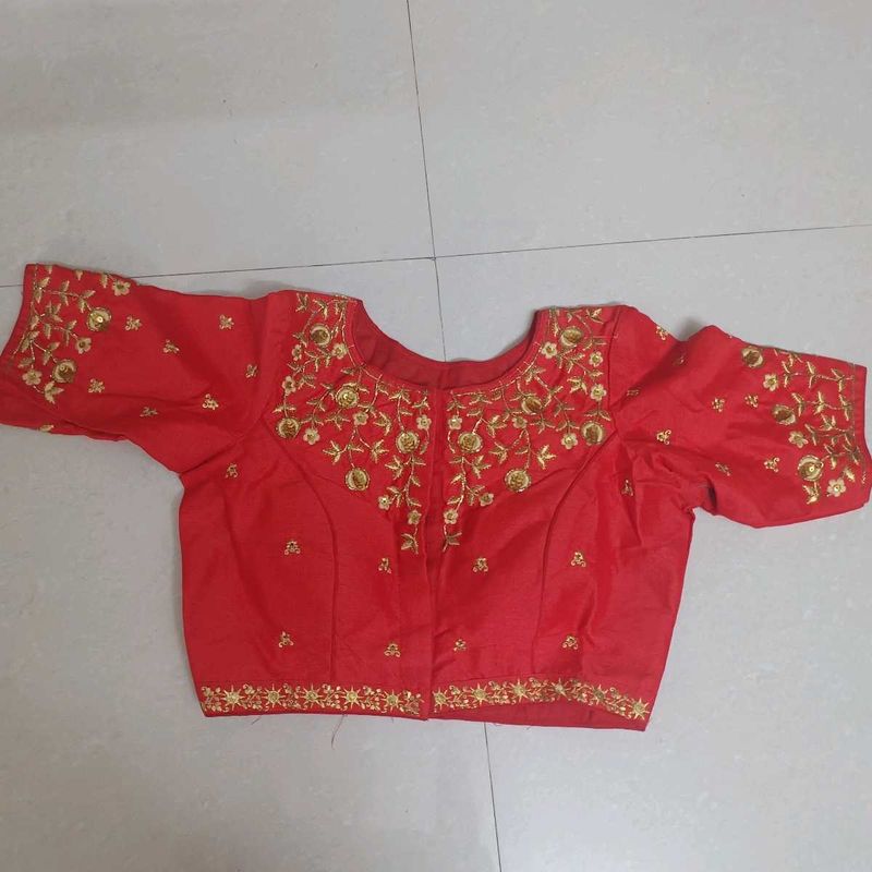 Red Embroidered Blouse