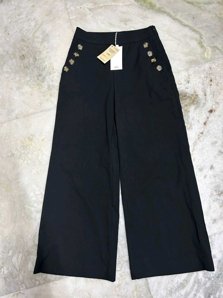 MANGO Chic Black Wide Leg Pants