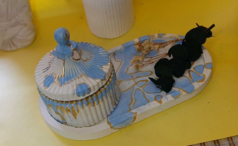 Decorative Jar and Tray Set