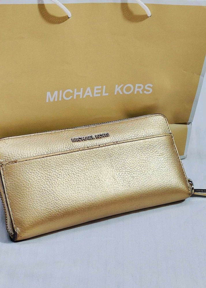 Michael Kors Pale Gold Continental Leather Wallet