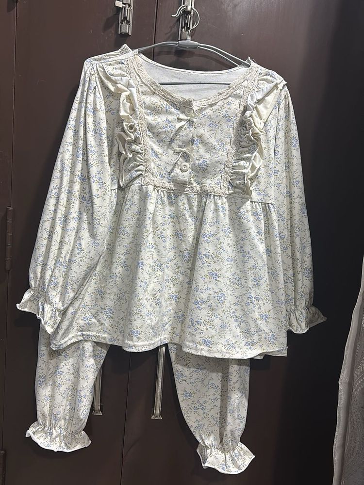 ruffle night suit