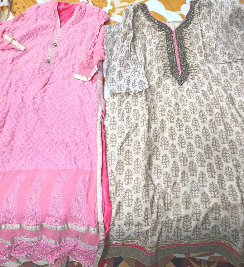 Combo Offer: Set of 2 Beautiful Neck-Detail Kurtas