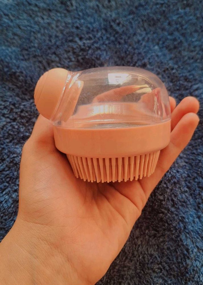 Silicone shampoo scalp massager with dispenser