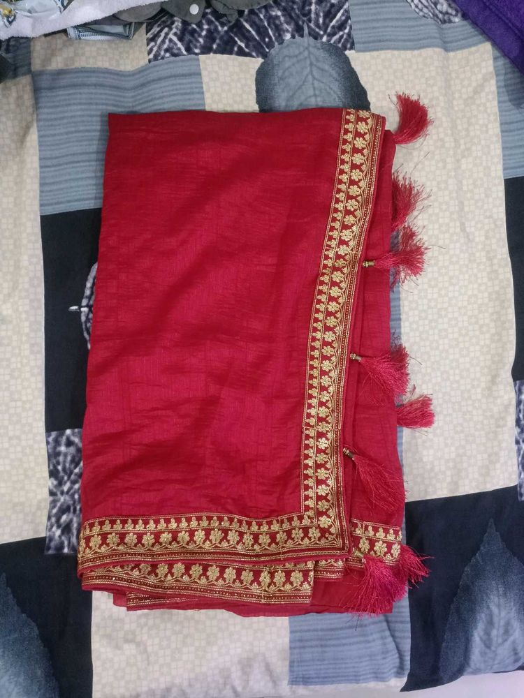 Red Saree Silk