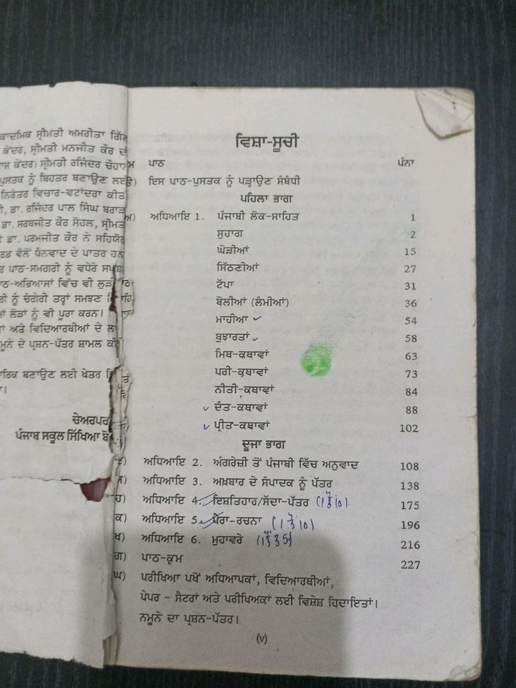 PSEB Punjabi For +1 Class