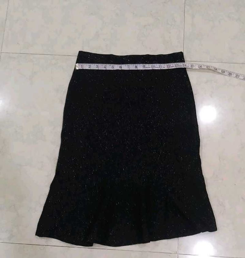 Skirt Shining Imported Check Measurement