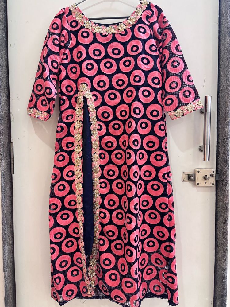 Pink &amp; Navy Kurta