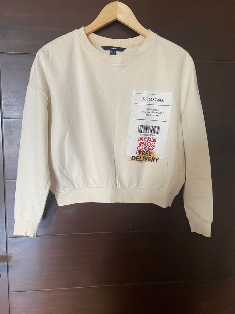 Vero moda relaxed fit Trendy Cream Sweatshirt (S)