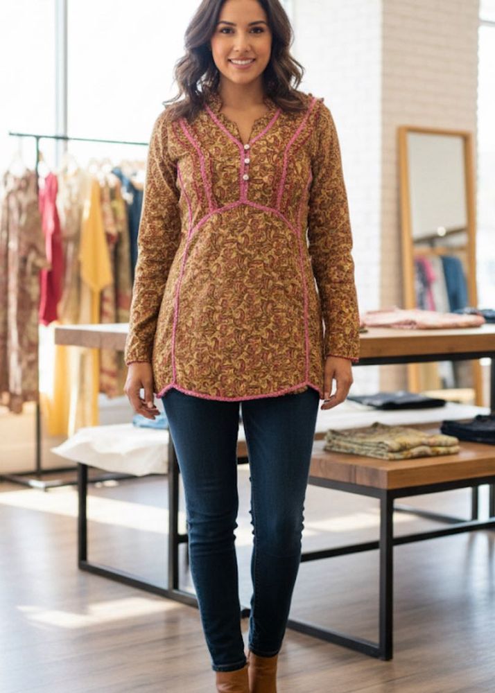 Floral Print Tunic Top