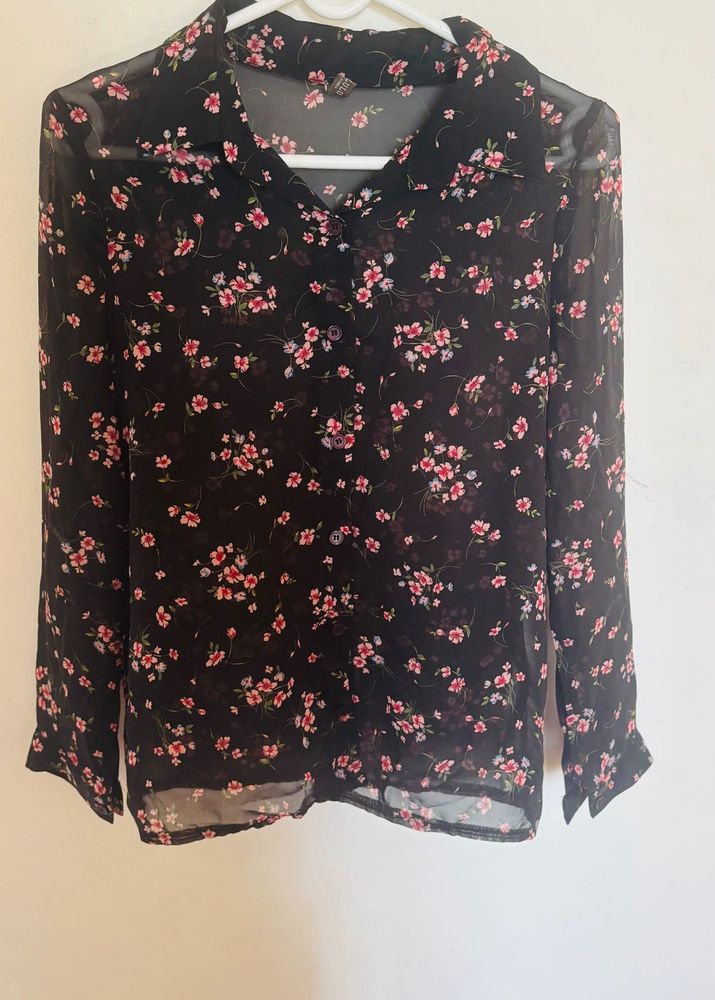 Black Transparent Shirt