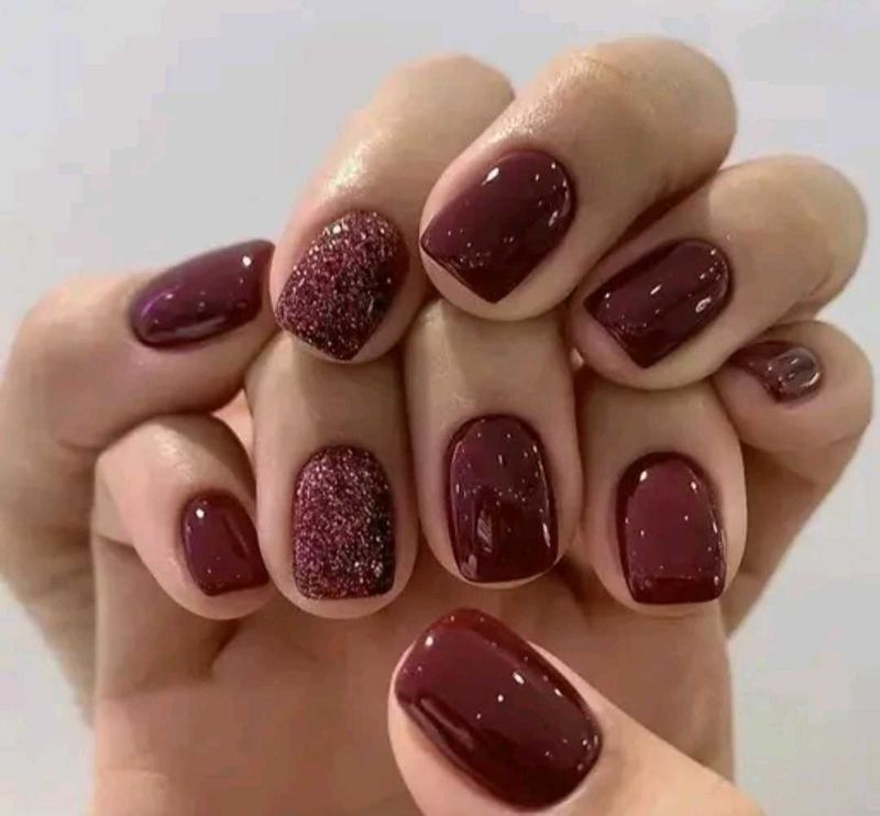 Burgundy Glitter Nail Polish