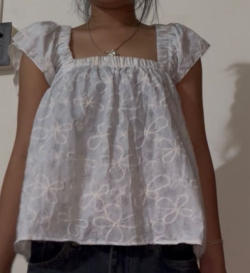Print Square Neck Top