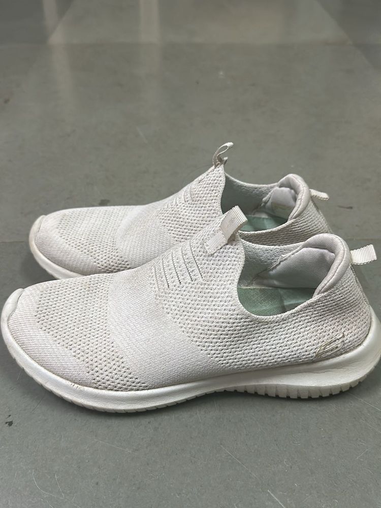 White Skechers Ultra Flex Slip On