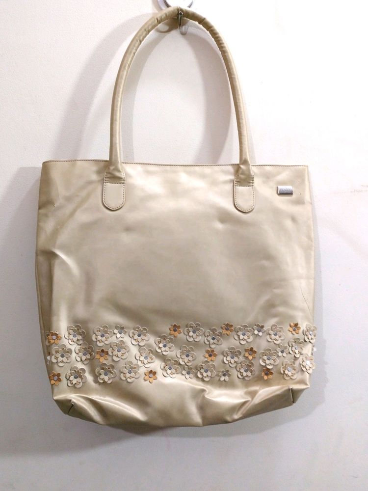 Trendy Golden Beige Handbag