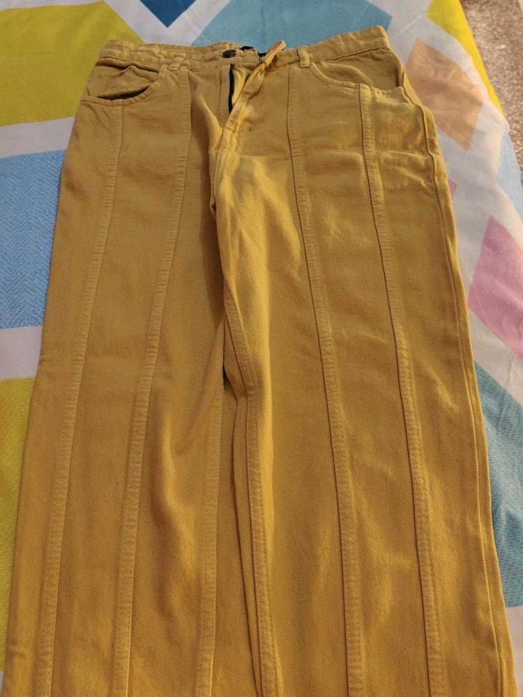 Mustard Wide Leg Jeans