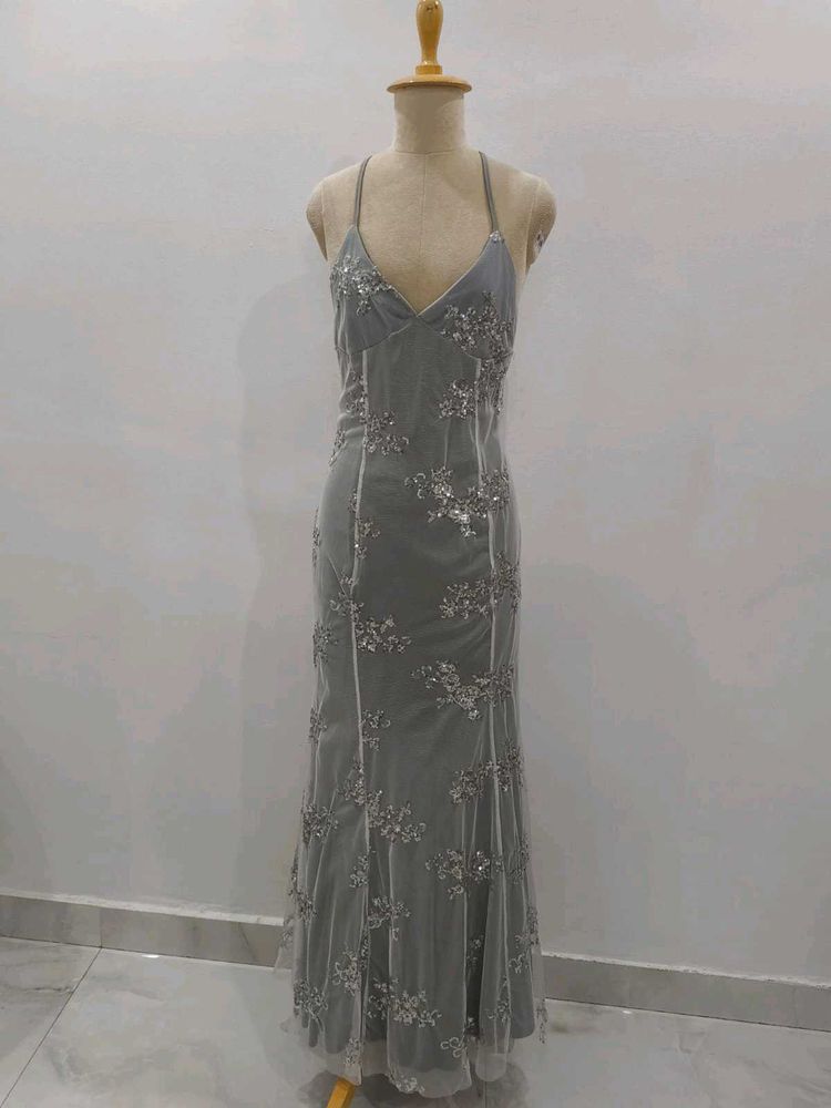 Elegant Grey Maxi Dress