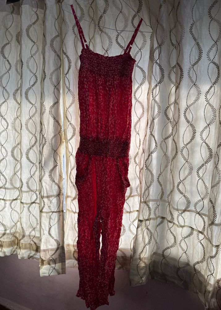 Pink Floral Jumpsuit