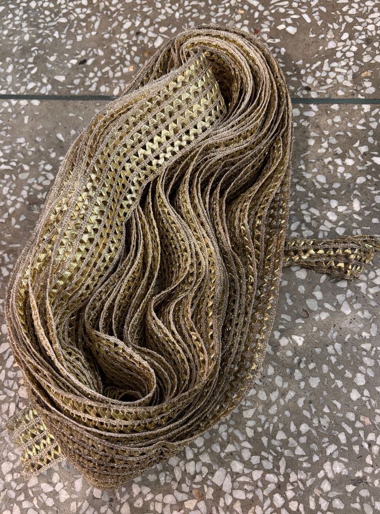 4 Golden Fabric Laces Total 38 Meters Approx