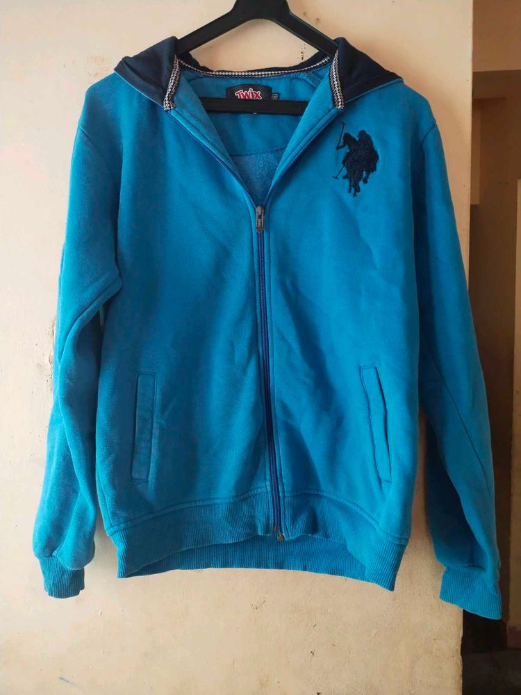 U.S. Polo Assn. Blue Zip-Up Hoodie mens/women